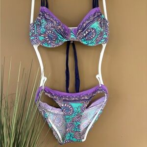 Victoria's Secret Purple and Blue Paisley Bikini